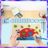 [TY] Silicone Artist Mat Silicone Painting Mat with Brush Cleaner Pen Holder Non-stick Art Supplies for Diy Clay Art Food Grade Drawing Mat for Kids