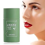 Green Tea Purifying Clay Stick, Deep Cleansing Mask Oil Control Anti-Acne Aubergine Fine Solid, Acne Solid Blackhead Remover Face Pores Shrink