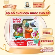 Ducky Garden Ducky Duck and flower bath toy set for children, Tonny Kids brand