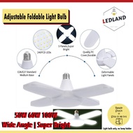 LEDLAND Adjustable Foldable Wide Angle Super Bright LED Light Bulb 50w 60w 100w E27 fan 4 leaves 5 l