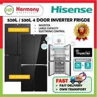 【𝐅𝐑𝐄𝐄 𝐃𝐄𝐋𝐈𝐕𝐄𝐑𝐘 𝐊𝐋】HISENSE 530L 4 Door Inverter Fridge RQ556N4ABU / RQ555N4ABN (520L) Refrigerator Pe