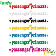 LANFY Passenger Princess Car Stickers, Reflective Passenger Princess Passenger Princess Sticker, Self Adhesive Funny Waterproof Car Mirror Decoration
