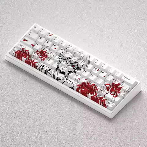 73 Keys PBT Keycaps Anime Kaneki Ken Tokyo Ghoul White Dye Sublimation Cherry for 60 65 68 Layout Me