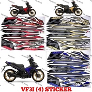 SYM VF3i BODY COVER STICKER STRIPE COVER SET VF3i 185 (4) GOLD RED BLUE