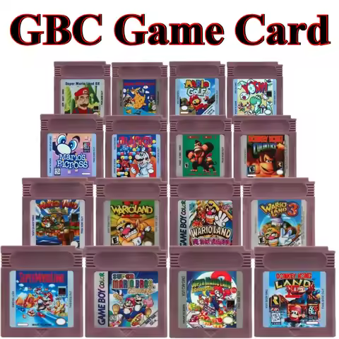 English GBC 16 Bit Game Video Game Cartridge Console16 Bit Game Card Land Donkey Kong Land 2 Yoshi f
