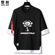 LUOQIU | Undertale Design Skull Brothers and Papyrus 5/8 Sleeve T-Shirt