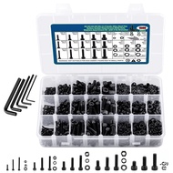 1500 ชิ้นของสกรูน็อตและแหวนรองรวมกัน M2 M3 M4 M5 M6 สกรูฝาครอบหัวซ็อกเก็ตหกเหลี่ยมและชุดถั่ว - เกรด