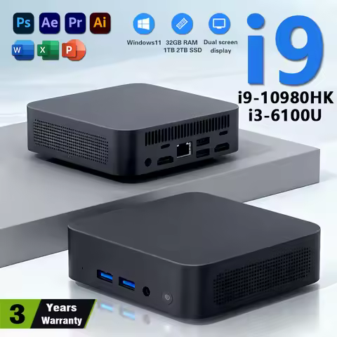Windows 11 Pro Mini Pc Intel i9 10980HK i3 6100U Mini PC Computer 16GB 32GB RAM 1TB SSD Gaming PC Wi