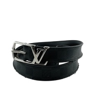 二手LOUIS VUITTONM3057V Santur Neogram Damier Graphite 皮帶，黑色