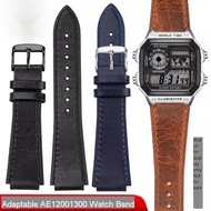 Retro Leather Watchband For Casio AE1200 AE1300 A158W/A168 W-216H A159 F91w Vintage Watch Strap Conv