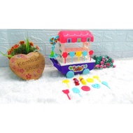 KGP18 Children's Toys Role Play Candy Cart Candy Biscuit Shop Go Candy Sales Cart