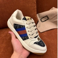 Original Gucci Beige Blue Casual Sneakers Shoes for men And women