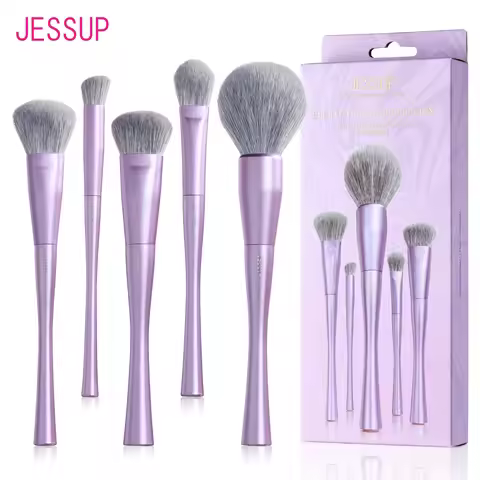 Jessup Makeup Brushes Face 3/5/6pcs, Synthetic Make Up Brush Set Foundation Contour Blush Highlighte