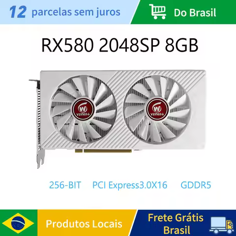 Veineda Graphics Card RX 580 8GB 2048SP Placa De Video Gaming GDDR5 256Bit PCI Express 3.0 ×16 Radeo