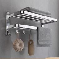 Bathroom Towel Rack Wall Mounted Towel Hanger 304 Stainless Steel Rustproof No-Drill Installation Sp
