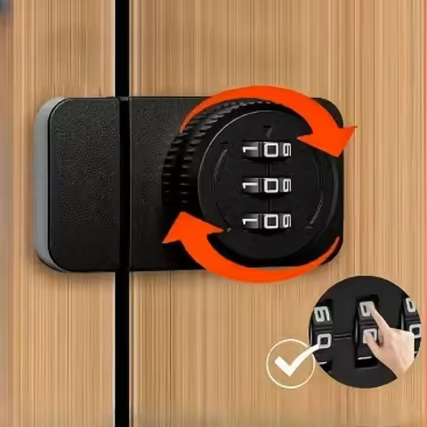 Hole-free Password Lock Bolt Door Latch Aluminum Alloy Double-open Glass Door Lock Store Display Cab