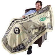 Million Dollar Blanket Money Pattern Flannel Fleece Throw Blanket