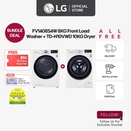 [Pre-Order] LG FV1408S4W 8KG AI Direct Drive™ Front Load Washing Machine + LG TD-H10VWD 10KG Dryer [