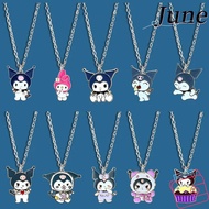 JUNE Kuromi Necklace, Kuromi Anime Merchandise Decoration Anime Figures Necklace,  PVC Cartoon Neckl
