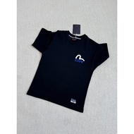 Evisu/Fushen T-shirt Uniseks, T-shirt bercetak, T-shirt longgar, T-shirt bergaya, T-shirt pendek, Re