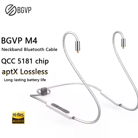 BGVP M4 Bluetooth Neckband AptX Lossless HiFi Earphones Cable Qualcomm QCC5181 20-Hour Battery, Low 