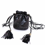 Chanel Vintage 中古 流蘇 迷你 水桶包 黑色