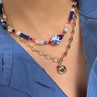 【復活節禮物】BLUEBERRY- 水晶 玻璃珠 珍珠頸鍊| Y2K