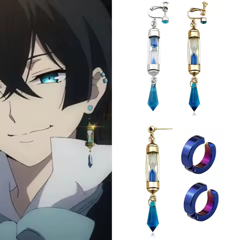 Anime Vanitas Earrings The Case Study of Vanitas No Karte Props Hourglass Earrings Ear Cuff Cosplay 