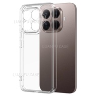 Ốp cho Xiaomi 15t Pro mi 15t trong suốt pha lê Vỏ Ốp hỗn hợp chống ố vàng lưng PC linh hoạt Khung nh