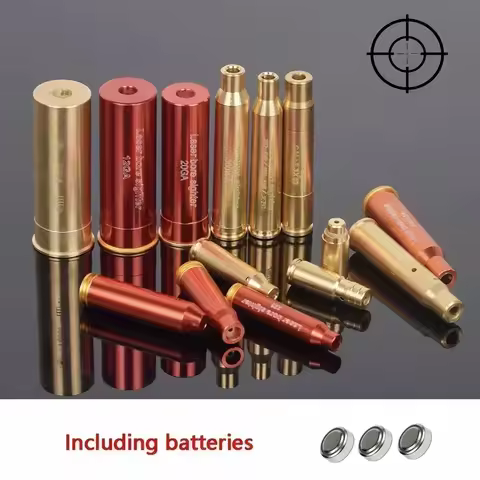 12GA 20GA 5.45x39 7.62x39 9x19mm .223 .308 .338 Gauge Red Laser Bore Sighter Training Bullet Boresig