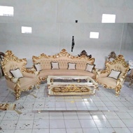 Kursi Kayu Jati Asli Jepara Kursi Sultan Ruang Tamu Ukir Mewah Terbaru 2024 1 Set Sofa Mewah Sultan