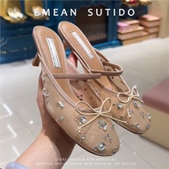 Bow Mesh Rhinestone Beautiful High Heels