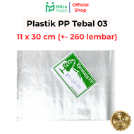 Plastik PP Lebar 11 Tebal 03 11x20 11x25 11x30 Kantong Plastik Bening Transparan