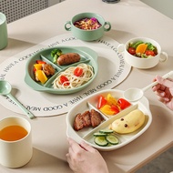 211 One-Person Food Ceramic Compartment Plate Quantitative Fat-Reducing Dinner Plate Girls Breakfast