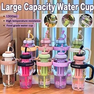 HYD 1300ml Ins Style Water Cup High-looking straw kettle cute sports water cup Outdoor Travel Kettle