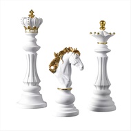 Chess Statue Decor Set Queen Knight Kingly Chess Piece Decor Sculpture Ornament for Home House Offic