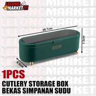 Cutlery Tableware Storage Box Bekas Simpanan Sudu Anti-Dust Cutlery Box Spoon Storage Box Organizer