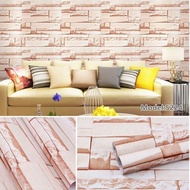 Wallpaper Sticker Dinding Batu Alam Coklat Abu-abu 3D Kekinian Ruang Tamu Kamar Tidur Mewah