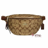 COACH淺咖啡色PVC C字LOGO腰包/胸口包 F48740