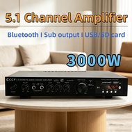 3000W 5.1 Channel Power Amplifier 5.0 Bluetooth HiFi FM Karaoke Home Theater Audio AMP