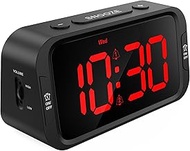 Odokee Digital Dual Alarm Clock for Bedroom, Easy to Set, 0-100% Dimmer, USB Charger, 5 Sounds Adjus