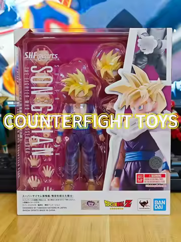 Bandai SHF Dragon Ball Z Super Saiyan Son Gohan The Fighter Who Surpassed Goku Figuart Model Kid Gif