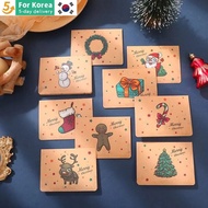 6/9Set Christmas Greeting Cards Santa Claus Snowman Blessings Half-fold Gift Cards Envelopes with Stickers Christmas Decoration