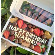 Fudgy Brownies Strawberry/ Brownies Custom Ulang Tahun 20x10 Choco