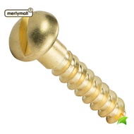 MERLYMALL Wood Screws Hardware Fasteners Tapping Slotted Drive Solid Brass