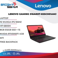 LAPTOP  LENOVO GAMING 316ARH7-82SC001AMJ (16 WUXGA IPS 165HZ /R7-6800H /8GB /512GB SSD + 1S / NVIDIA