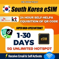 【CSL】South Korea eSIM | 1-30 Days High Speed | UNLIMITED HOTSPOT GB | 韩国上网卡 Travel Prepaid SIM Card