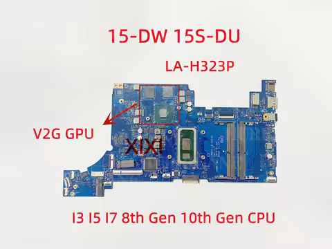 forFPW50 LA-H323P For HP 15-DW 15S-DU Laptop Motherboard With I3 I5 I7 8th Gen 10th Gen CPU V2G GPU 