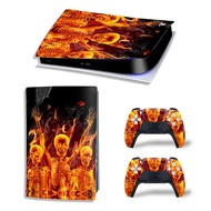 （2024） PS5 Digital Edition Skin Sticker Flame Vinyl Decal Cover Full Set for PS5 Console and 2 Controllers（2024）