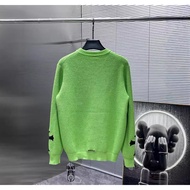 Trendy brand Chrome Hearts Croix autumn and winter cuff sticker leather crew neck sweater loose knit